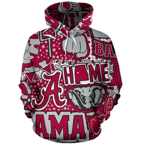 Alabama Crimson Tide 3D Pullover Hoodie