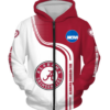 Alabama Crimson Tide Half Color 3D Printed Zipper Hoodie Jacket