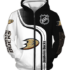Anaheim Ducks Half Color 3D Printed Zipper Hoodie Jacket
