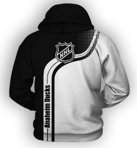 Anaheim Ducks Half Color 3D Printed Zipper Hoodie Jacket - Image 2