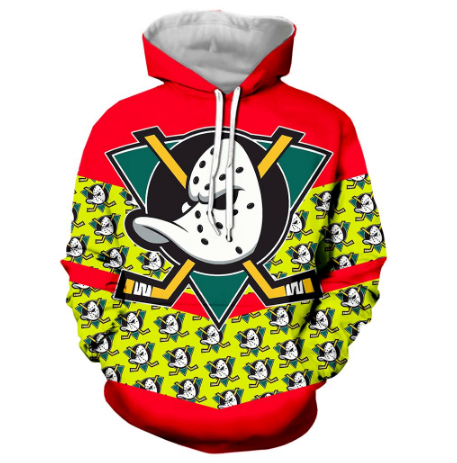 Anaheim Ducks Red 3D Pullover Hoodie