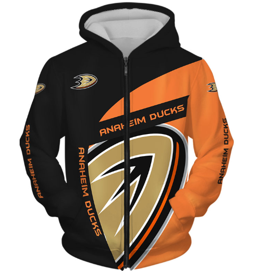 Anaheim Ducks Symbol 3D Printed Zipper Hoodie Jacket