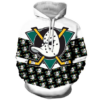 Anaheim Ducks White 3D Pullover Hoodie