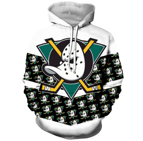 Anaheim Ducks White 3D Pullover Hoodie