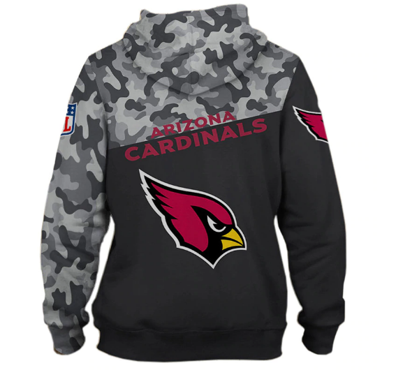 Arizona Cardinals Half Camo 3D Pullover Hoodie - Image 2