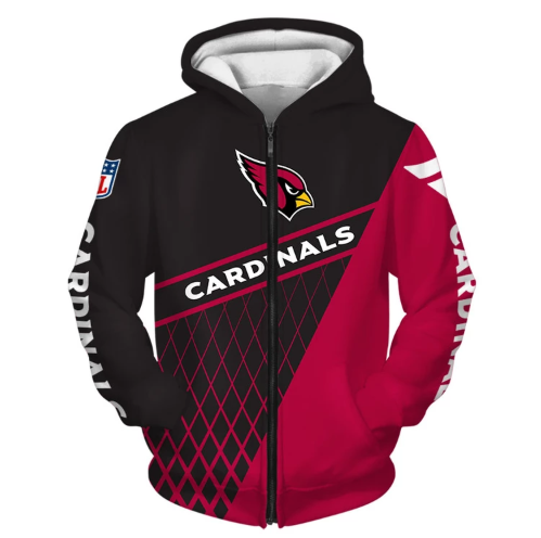 Arizona Cardinals Top Logo 3D Zipper Hoodie Jacket