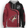 Arizona Coyotes Half Color 3D Printed Pullover Hoodie