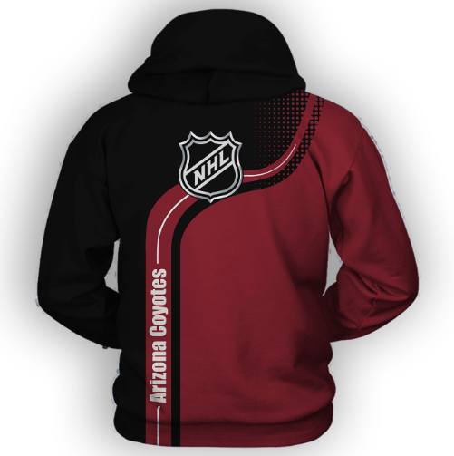 Arizona Coyotes Half Color 3D Printed Zipper Hoodie Jacket - Image 2