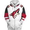 Arizona Coyotes Symbol 3D Zipper Hoodie Jacket