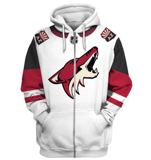Arizona Coyotes Symbol 3D Zipper Hoodie Jacket