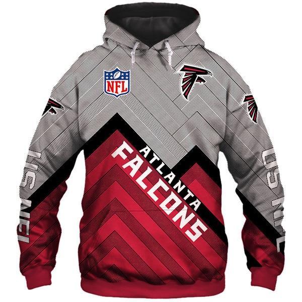 Atlanta Falcons 3D Logo Name Printed Pullover Hoodie