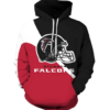 Atlanta Falcons Logo Center 3D Printed Pullover Hoodie