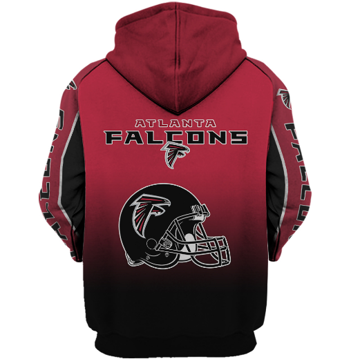 Atlanta Falcons Name In Sleeve 3D Pullover Hoodie - Image 2