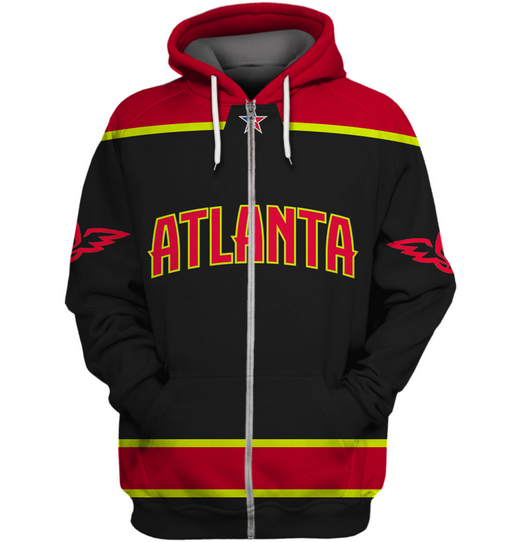 Atlanta Hawks Logo 3D Printed Zipper Hoodie Jacket
