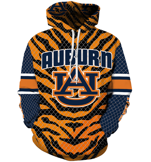 Auburn Tigers Logo 3D Printed Pullover Hoodie