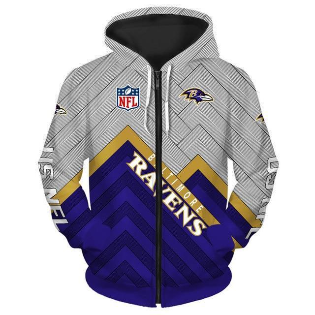 Baltimore Ravens 3D Zipper Hoodie Jacket