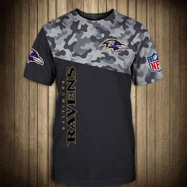 Baltimore Ravens Half Camo 3D T-Shirt
