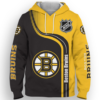 Boston Bruins Half Color 3D Printed Pullover Hoodie