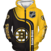 Boston Bruins Half Color 3D Printed Zipper Hoodie Jacket