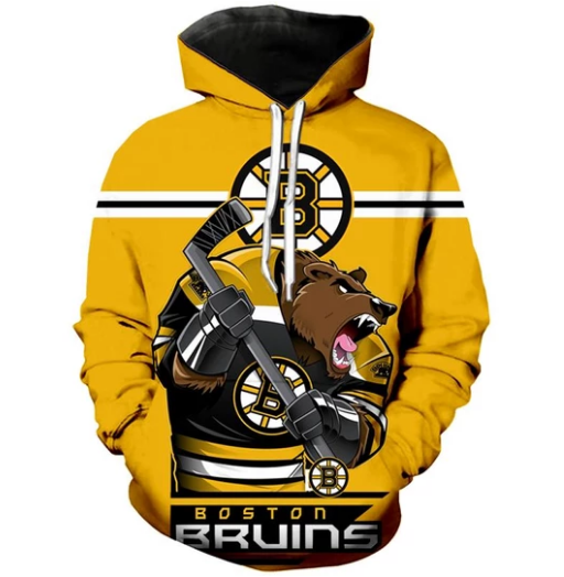 Boston Bruins Logo 3D Printed Pullover Hoodie