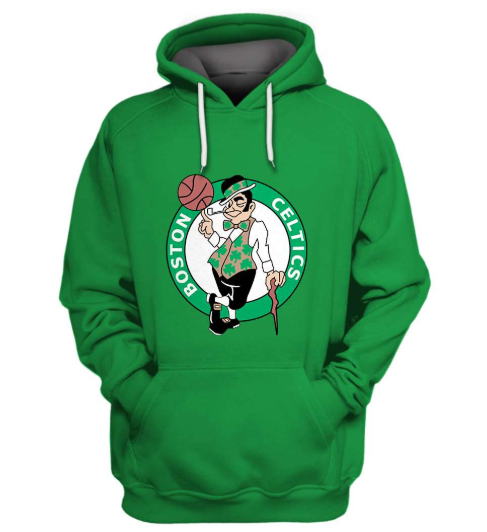 Boston Celtics Green Simple 3D Printed Pullover Hoodie