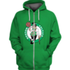 Boston Celtics Green Simple 3D Printed Zipper Hoodie Jacket