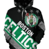Boston Celtics Stripe With Stars 3D Printed Pullover Hoodie