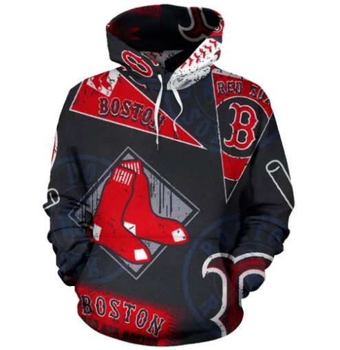 Boston Red Sox Stylized Logo 3D Pullover Hoodie