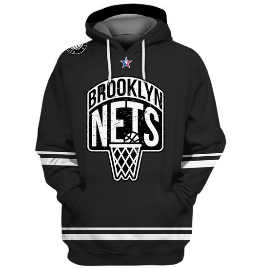 Brooklyn Nets Logo 3D Printed Pullover Hoodie