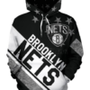 Brooklyn Nets Stripe With Stars 3D Printed Pullover Hoodie