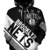 Brooklyn Nets Stripe With Stars 3D Printed Zipper Hoodie Jacket