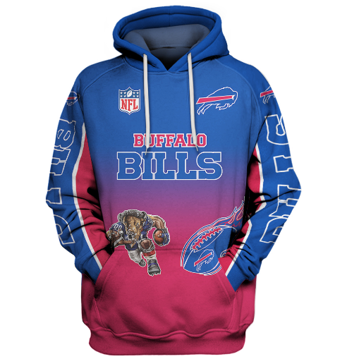 Buffalo Bills Name In Sleeve 3D Pullover Hoodie