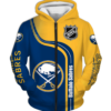 Buffalo Sabres Half Color 3D Printed Zipper Hoodie Jacket