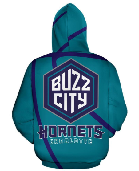 Charlotte Hornets Simple 3D Printed Pullover Hoodie - Image 2