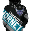 Charlotte Hornets Stripe With Stars 3D Printed Pullover Hoodie