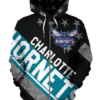 Charlotte Hornets Stripe With Stars 3D Printed Zipper Hoodie Jacket