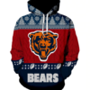 Chicago Bears 3D Pattern Pullover Hoodie