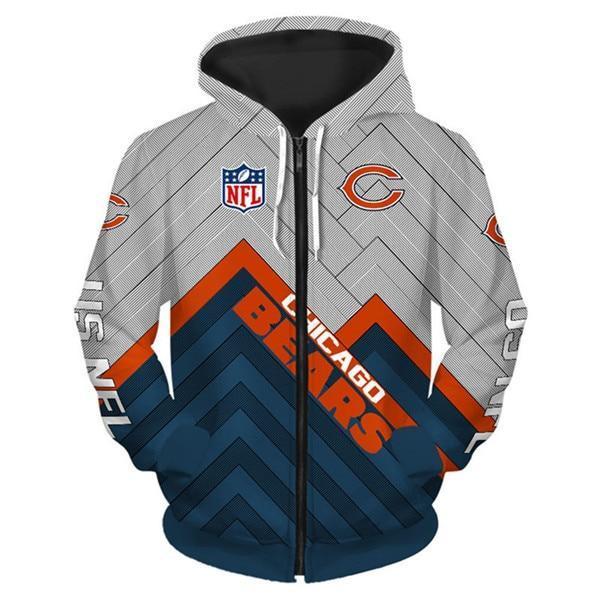 Chicago Bears 3D Zipper Hoodie Jacket