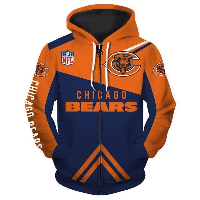 Chicago Bears 3D Zipper Hoodie Jacket