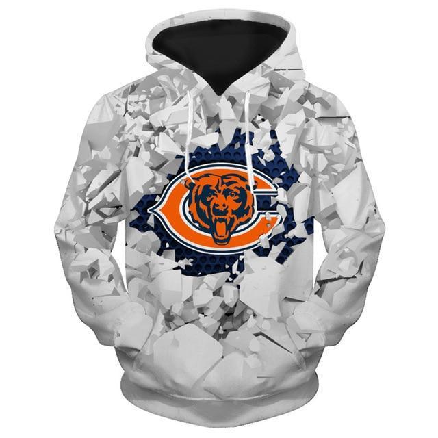 Chicago Bears Beehives Pattern 3D Pullover Hoodie