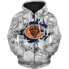 Chicago Bears Beehives Pattern 3D Zipper Hoodie Jacket