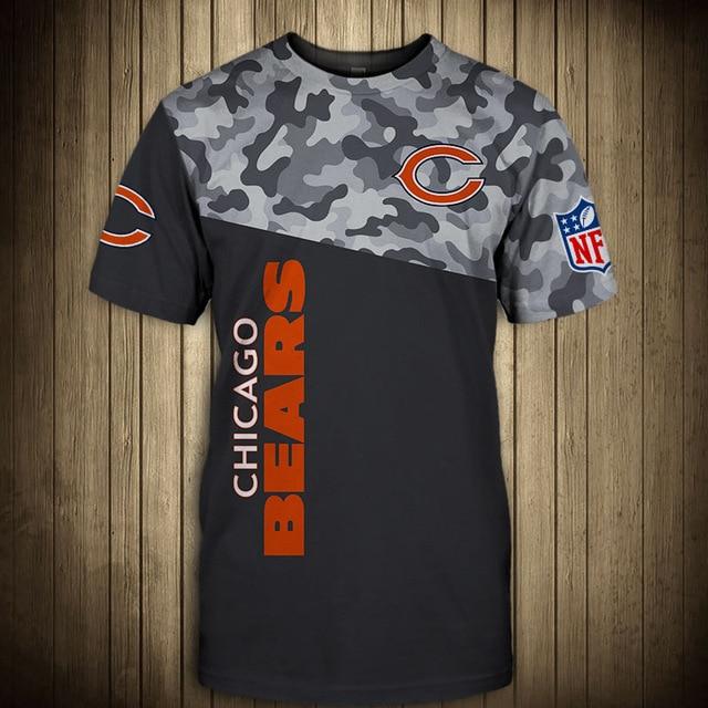 Chicago Bears Half Camo 3D T-Shirt