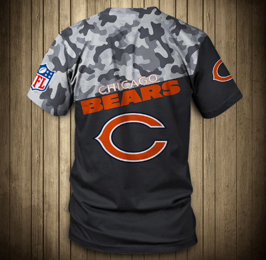 Chicago Bears Half Camo 3D T-Shirt - Image 2