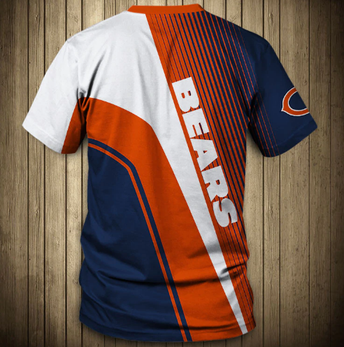 Chicago Bears Stripe 3D T-Shirt - Image 2