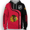Chicago Blackhawks Half Color 3D Printed Pullover Hoodie
