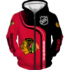 Chicago Blackhawks Half Color 3D Printed Zipper Hoodie Jacket