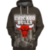 Chicago Bulls Logo 3D Printed Pullover Hoodie