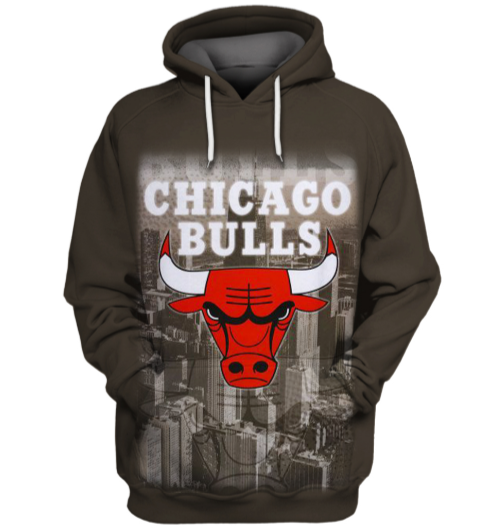 Chicago Bulls Logo 3D Printed Pullover Hoodie