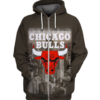 Chicago Bulls Logo 3D Printed Zipper Hoodie Jacket