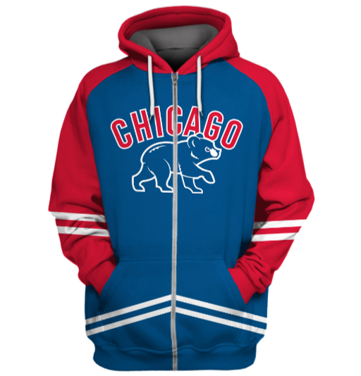 Chicago Cubs Logo 3D Printed Zipper Hoodie Jacket